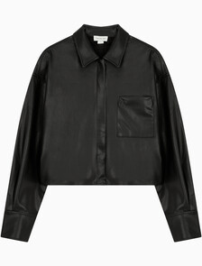 Buy 여성 폭스 레더 크롭 셔츠 in color CK BLACK