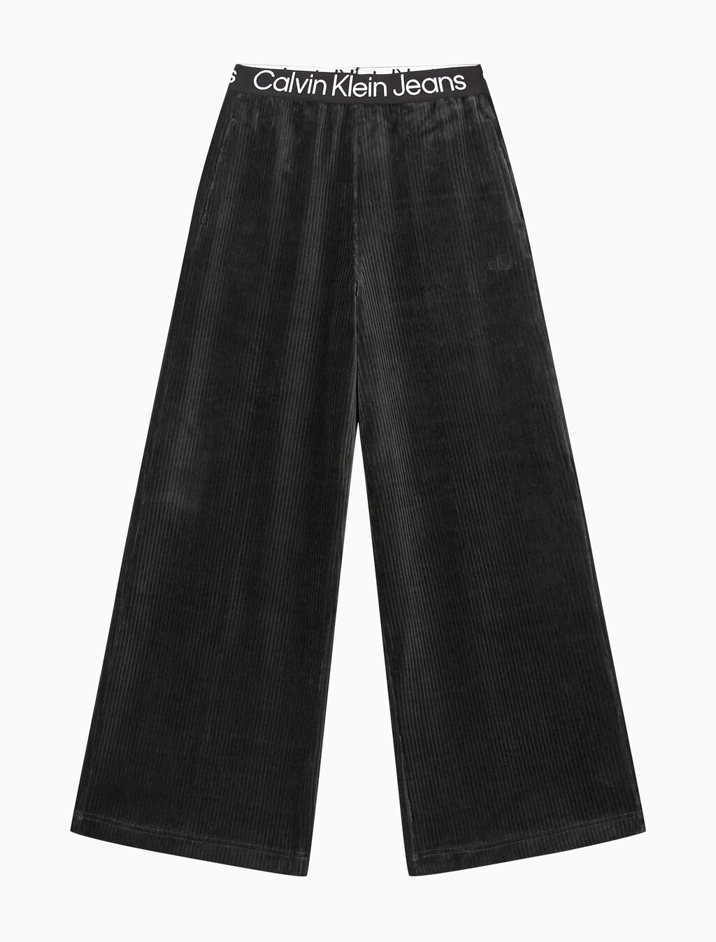 Buy 여성 벨벳 와이드레그 팬츠 in color CK BLACK
