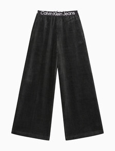 Buy 여성 벨벳 와이드레그 팬츠 in color CK BLACK