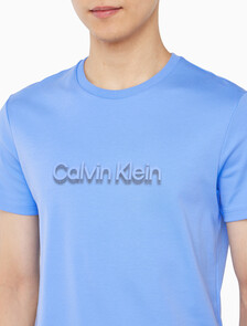 Buy 슬림핏 캘빈클라인 로고 티 in color Deep Indigo Blue