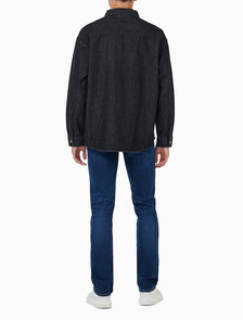 Buy 남성 릴렉스핏 데님 셔츠 in color WASHED BLACK LOGO LACE