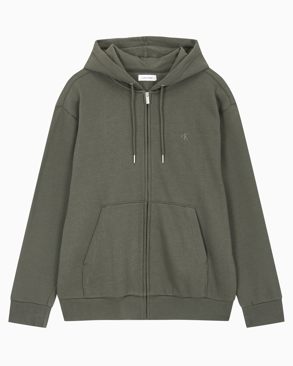 Buy 남성 아카이브 로고 플리스 집업 후디 in color CHARCOAL