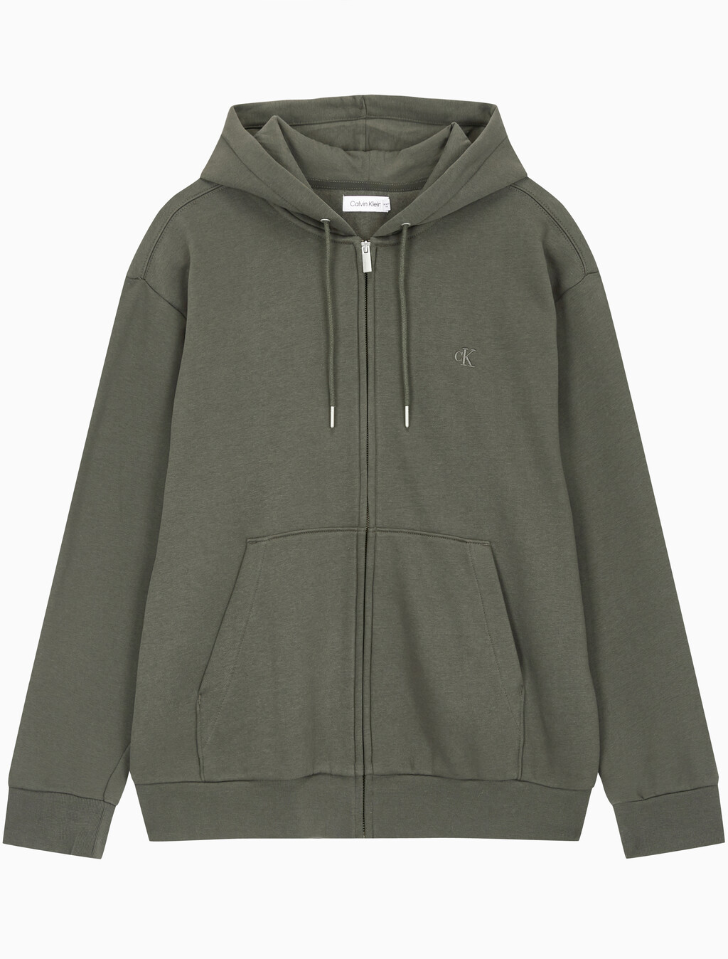 Buy 남성 아카이브 로고 플리스 후드 집업 in color CHARCOAL