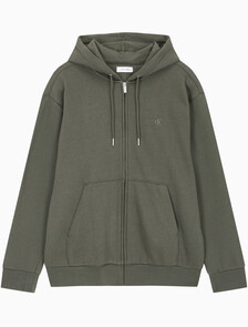 Buy 남성 아카이브 로고 플리스 후드 집업 in color CHARCOAL