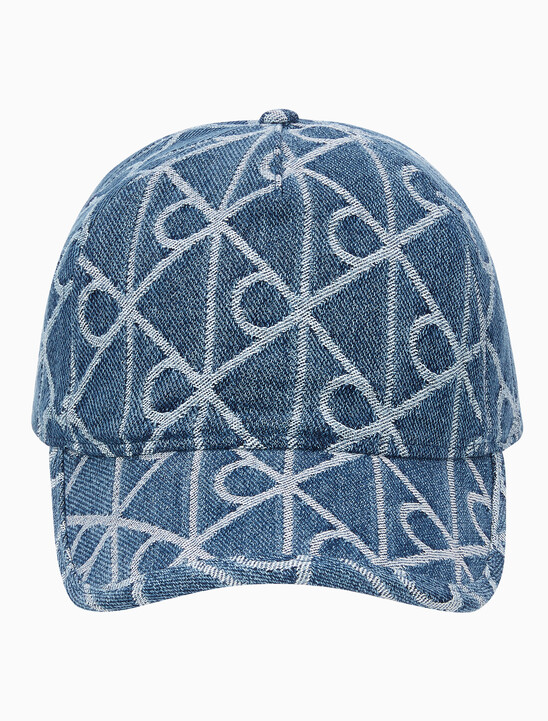 남녀공용 엠블럼 자카드 데님 볼캡