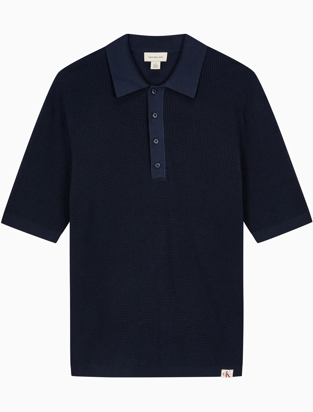 Buy 코튼 와플 폴로 칼라 스웨터 in color DARK SAPPHIRE