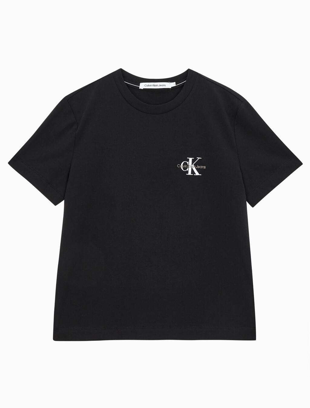 Buy 여성 레귤러핏 스몰 모노그램 로고 반팔 티셔츠  in color CK BLACK