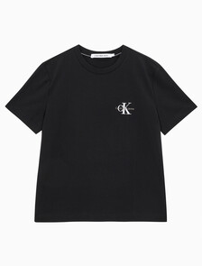 Buy 여성 레귤러핏 스몰 모노그램 로고 반팔 티셔츠  in color CK BLACK
