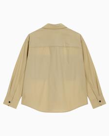 Buy 남성 오버사이즈핏 프리미엄 에센셜 집업 셔츠 in color TRAVERTINE