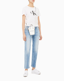Buy 여성 CKJ 미니멀 모노그램 카메라백 in color BRIGHT WHITE