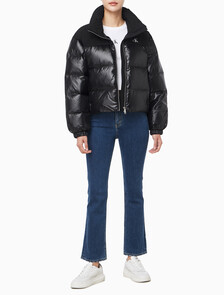 Buy 여성 매트 블라킹 샤인 다운 자켓 in color BLACK