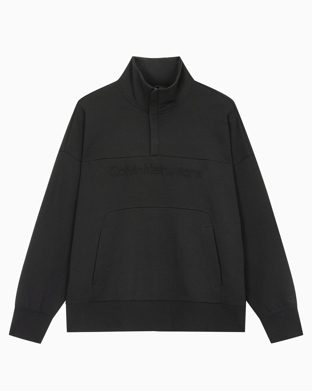 Buy 남성 인스티튜셔널 엠보스드 하프집업 스웻셔츠 in color CK BLACK