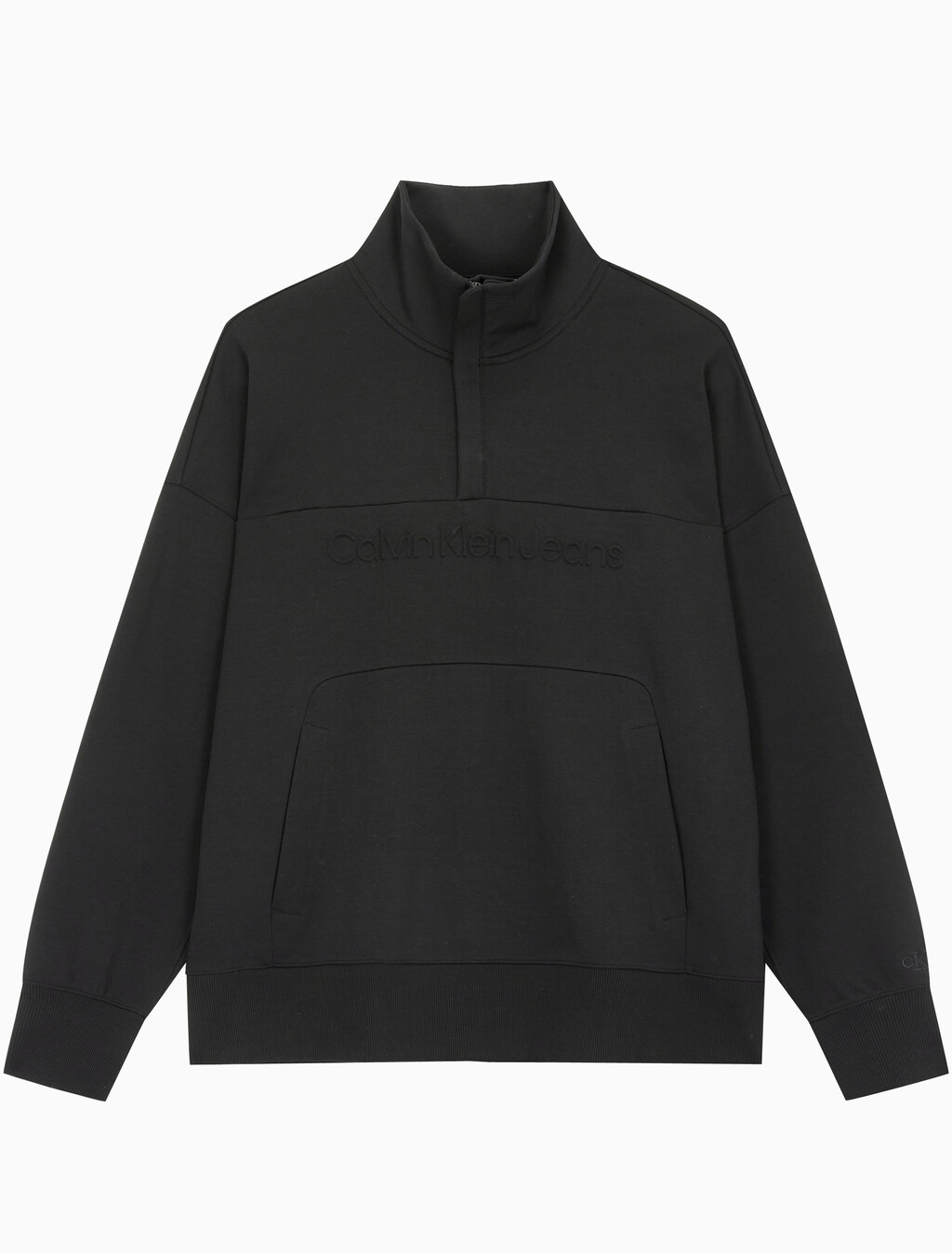 Buy 남성 인스티튜셔널 엠보스드 하프집업 스웻셔츠 in color CK BLACK