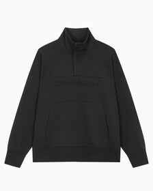 Buy 남성 인스티튜셔널 엠보스드 하프집업 스웻셔츠 in color CK BLACK
