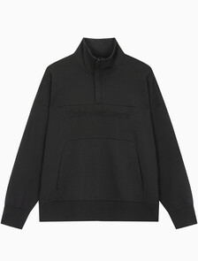 Buy 남성 인스티튜셔널 엠보스드 하프집업 스웻셔츠 in color CK BLACK
