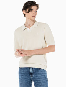 Buy 남성 엠브로이더리 로고 폴로 반팔 스웨터 in color BLUR FLORAL_BLACK