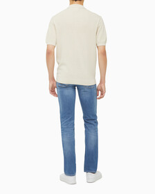 Buy 남성 엠브로이더리 로고 폴로 반팔 스웨터 in color BLUR FLORAL_BLACK