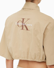 Buy 여성 아카이벌 컷아웃 셔츠 원피스 in color TRAVERTINE