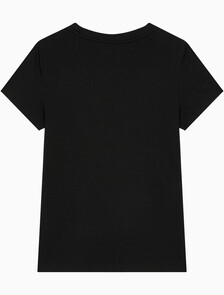 Buy 여성 슬림핏 인스티튜셔널 로고 반팔 티셔츠 in color CK BLACK