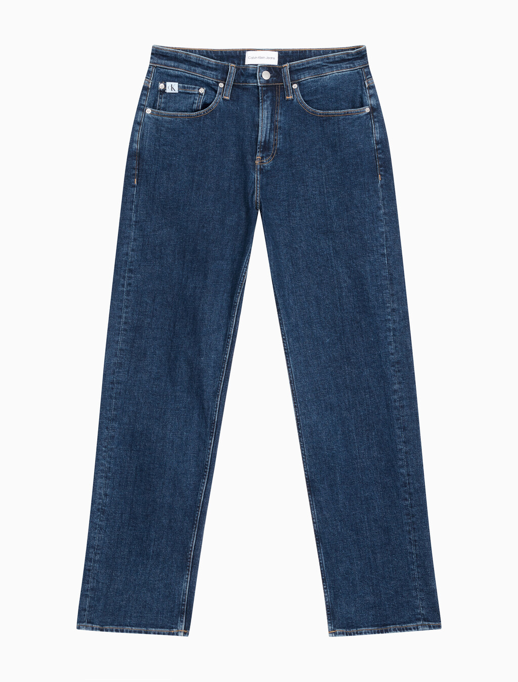 Buy 남성 90's 스트레이트핏 기모 미드블루 데님 in color MID BLUE BACK EMBRO