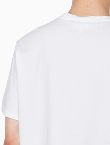 Buy 남성 릴렉스핏 퍼프 AOP 로고 반팔 티셔츠 in color BRILLIANT WHITE