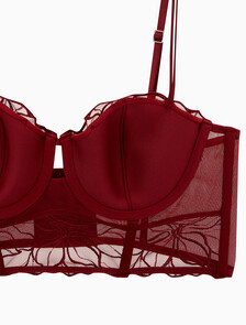 Buy 여성 CK 블랙 플로럴 레이스 AF 발코넷 in color Dark Red