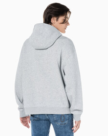 Buy 남녀공용 커브드로고 후디 in color LIGHT GREY HEATHER