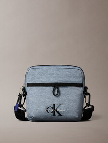 Buy 남성 볼드 로고 나일론 헤더 스퀘어 크로스바디 in color Grey