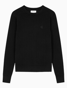 Buy 여성 크루넥 파인 스웨터 in color CK BLACK