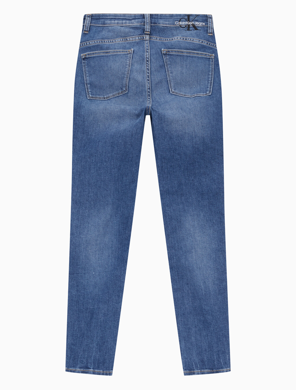 Buy 여성 하이라이즈 바디 스키니핏 미드 블루 앵클 37.5 데님 in color MID BLUE BACK EMBRO