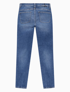 Buy 여성 하이라이즈 바디 스키니핏 미드 블루 앵클 37.5 데님 in color MID BLUE BACK EMBRO