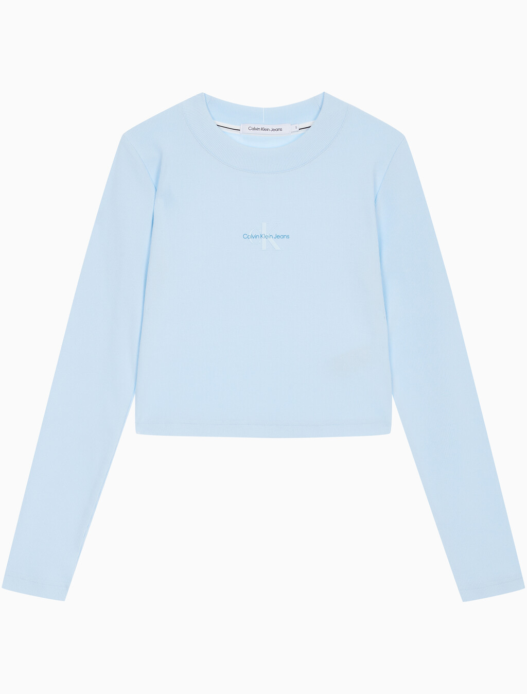 Buy 여성 롱슬리브 모노그램 베이비 티 in color KEEPSAKE BLUE