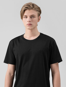 Buy 남성 레귤러핏 솔리드 CK 로고 반팔 티셔츠 in color CK BLACK