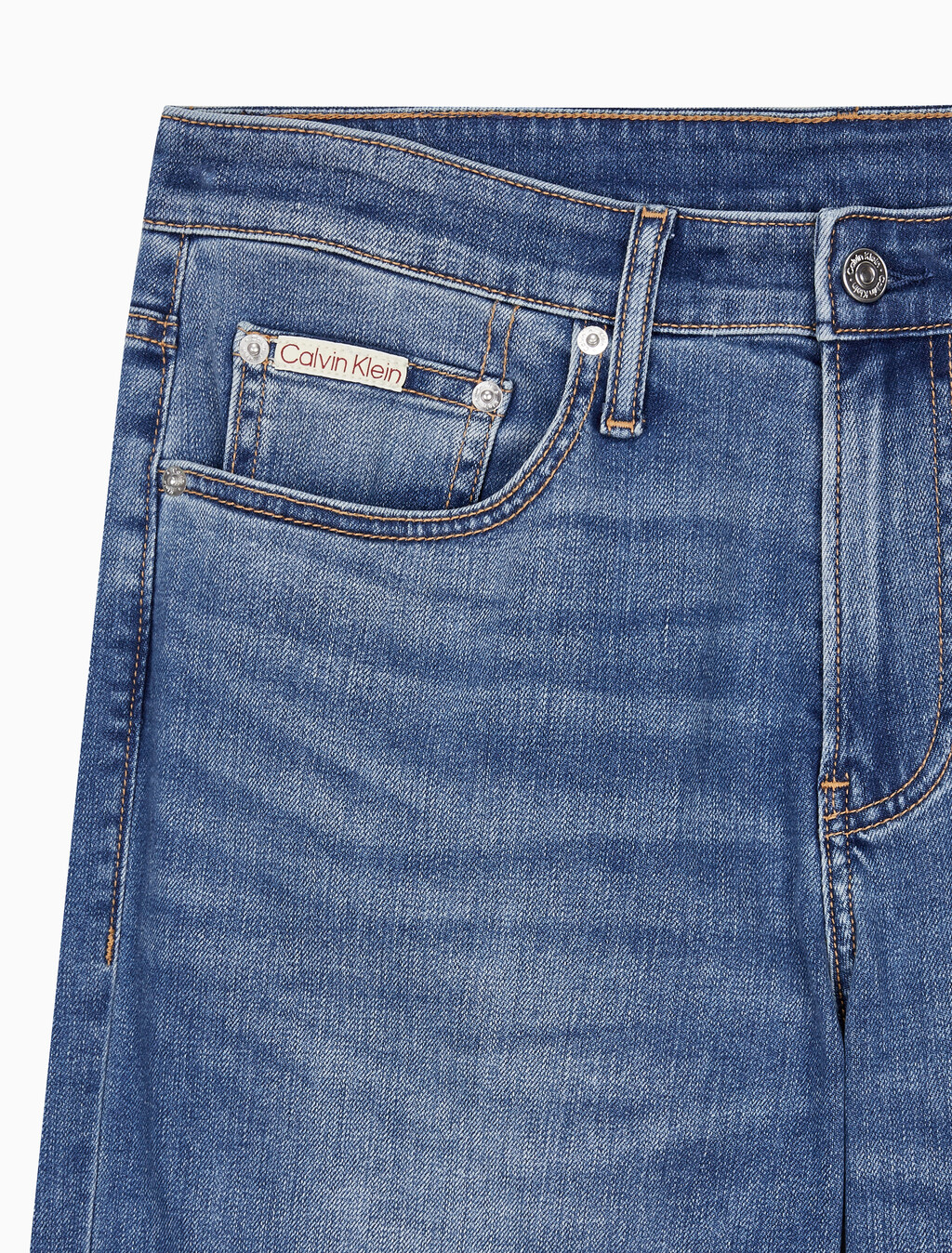 Buy 남성 90's 스트레이트핏 미드블루 스톤워시 데님 in color MID BLUE BACK EMBRO