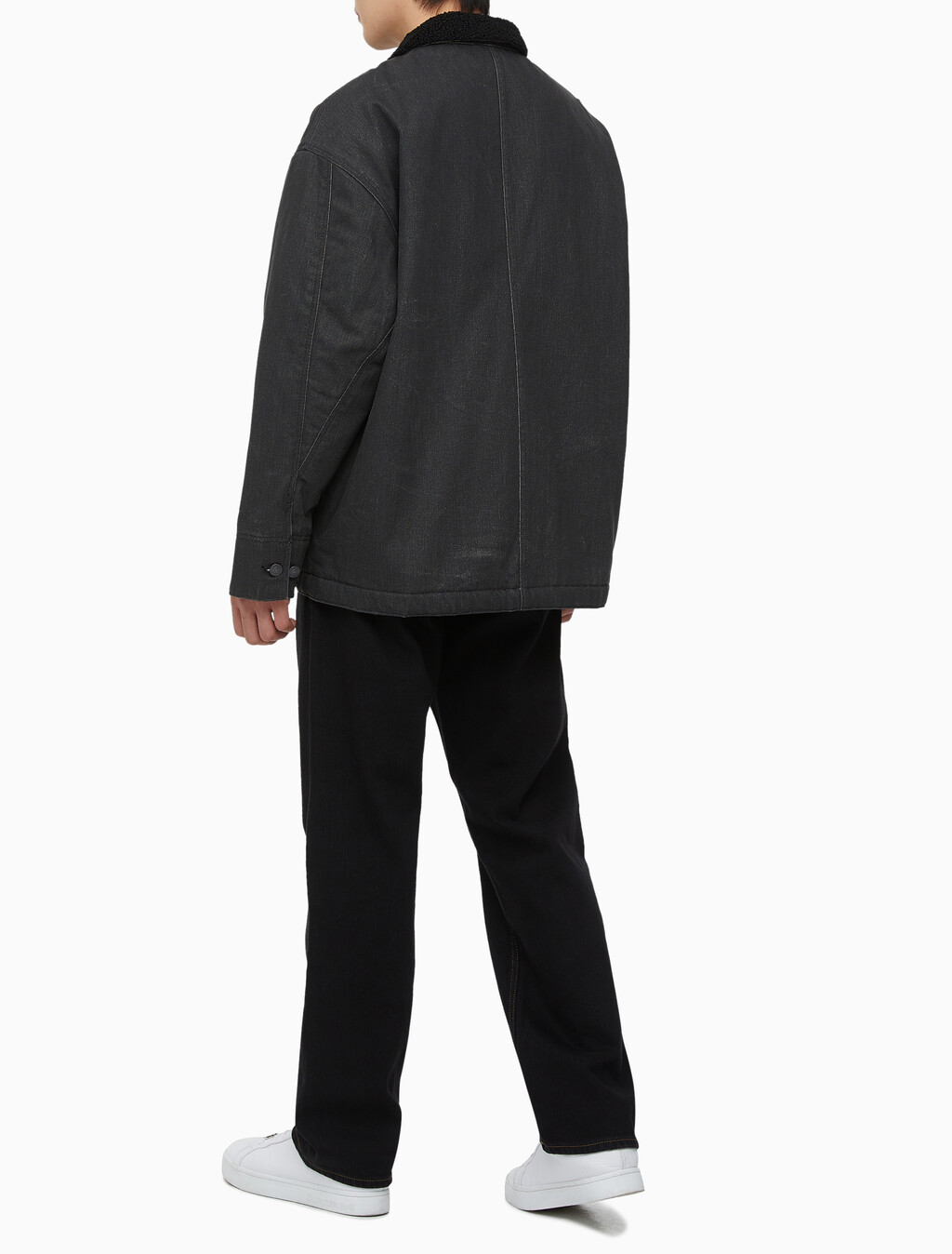 Buy 남성 쉐르파 숏 코트 자켓 in color BLACK