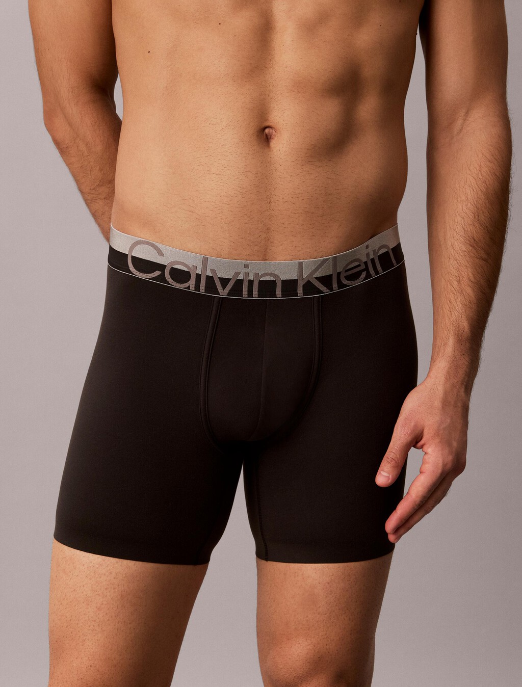 Buy 남성 브러시드 마이크로파이버 스트레치 박서 브리프 in color BLACK