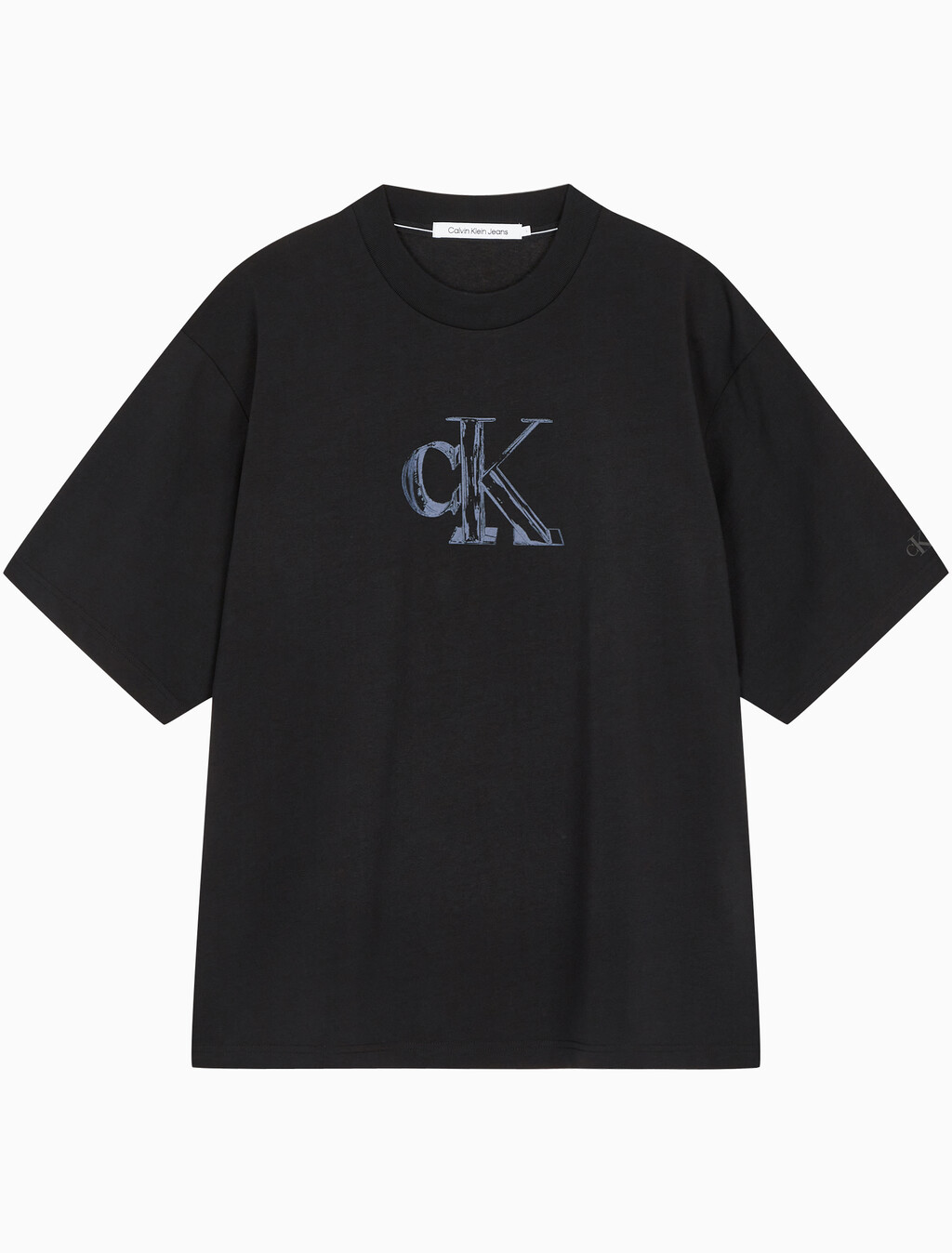 Buy 남성 릴렉스핏 스몰 로고 반팔 티셔츠 in color CK BLACK