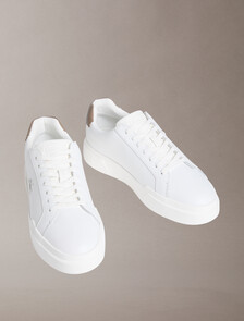 Buy 남성 미네르바 청키 레더 레이스업 컵솔 스니커즈 in color Bright White/Desert Taupe