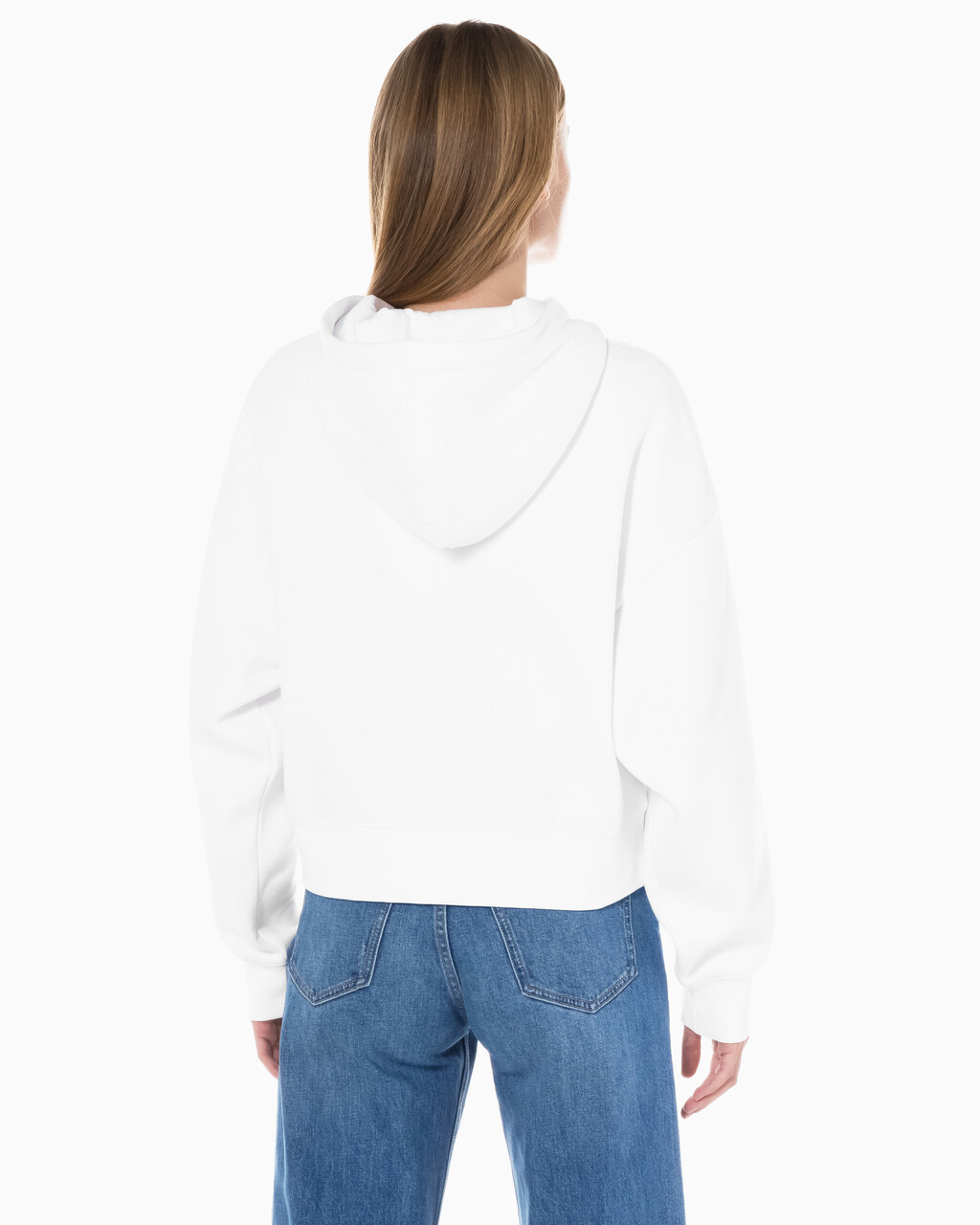 Buy 여성 아카이브 로고 플리스 후디 in color BRILLIANT WHITE