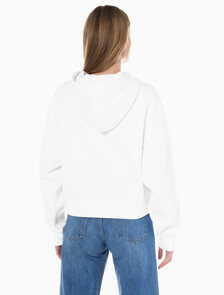 Buy 여성 아카이브 로고 플리스 후디 in color BRILLIANT WHITE