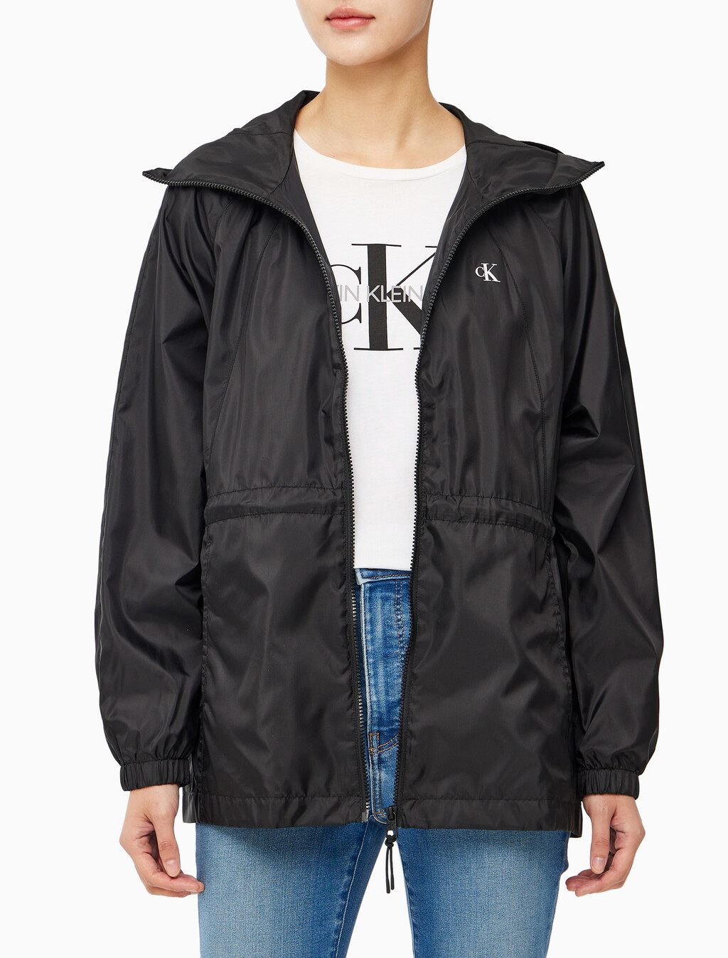 Buy 여성 웨이스트 집업 자켓 in color CK BLACK