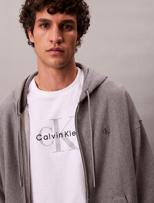 Buy 남성 프리미엄 테리 아카이브 후드 집업 in color MEDIUM GREY HEATHER