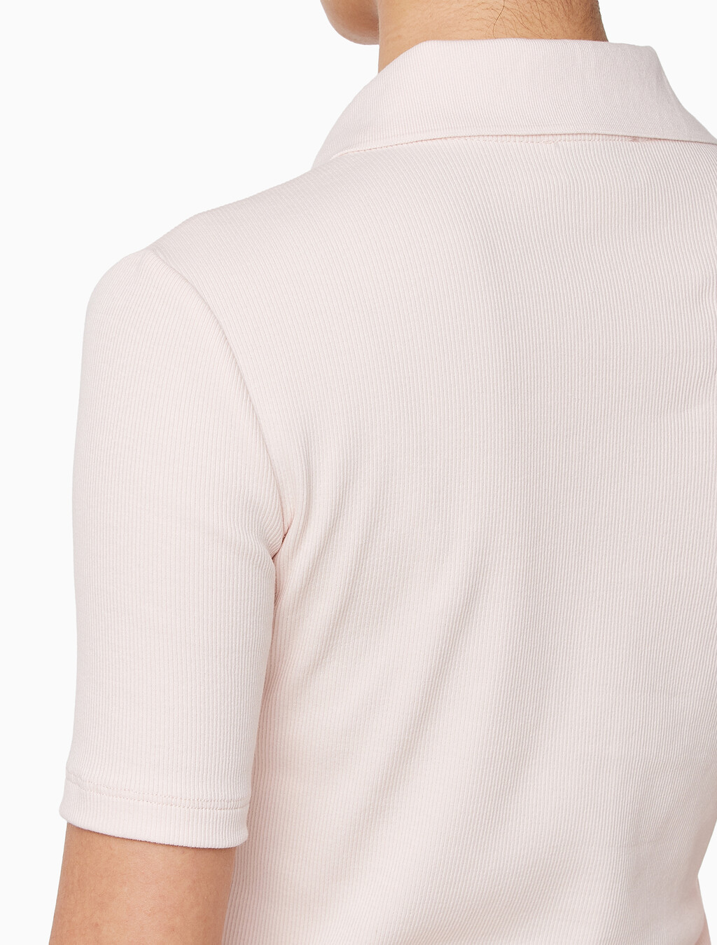 Buy 여성 슬림핏 브이넥 폴로 in color LIGHT PINK