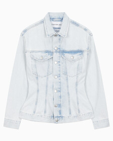 Buy 여성 오버사이즈핏 코르셋 데님 재킷 in color 028A CHALKY BLU