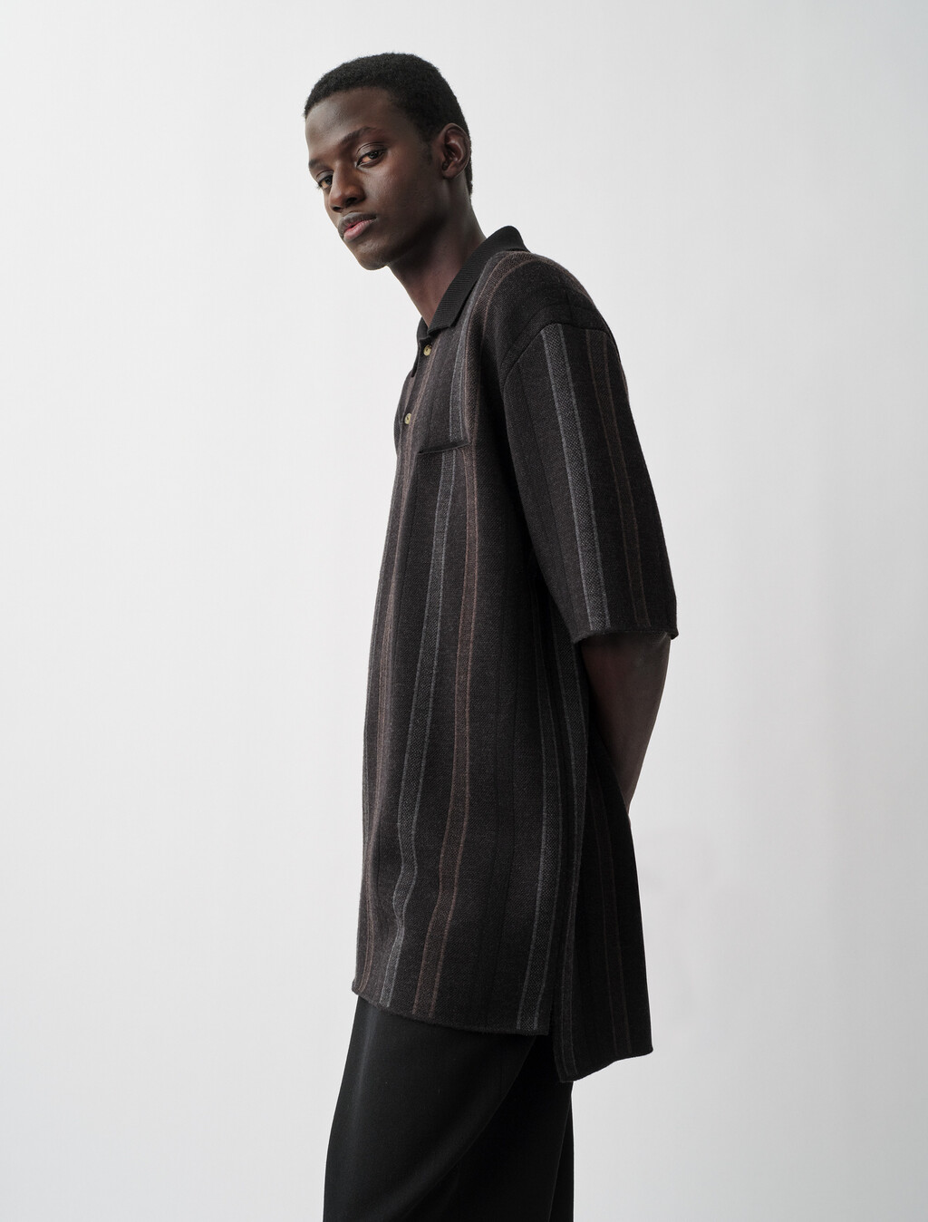 Buy COLE MENS JACQUARD POLO in color BLACK