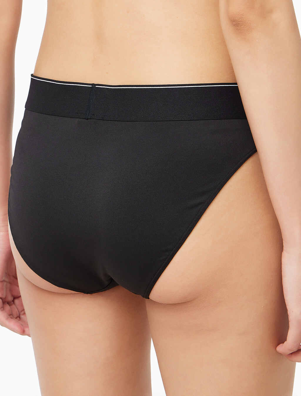 Buy 여성 CK 그래픽 하이웨이스트 비키니 in color BLACK