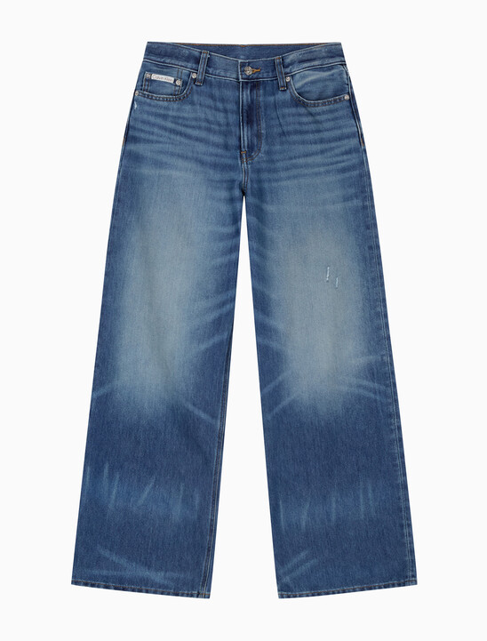 여성 로우라이즈 배기 데님