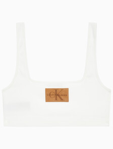 Buy 여성 레더패치 립 브라렛 in color GREIGE