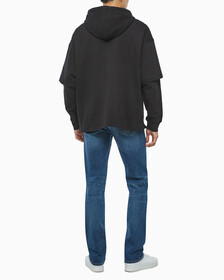 Buy 남성 롱슬리브 패션 레이어드 후디 in color CK BLACK