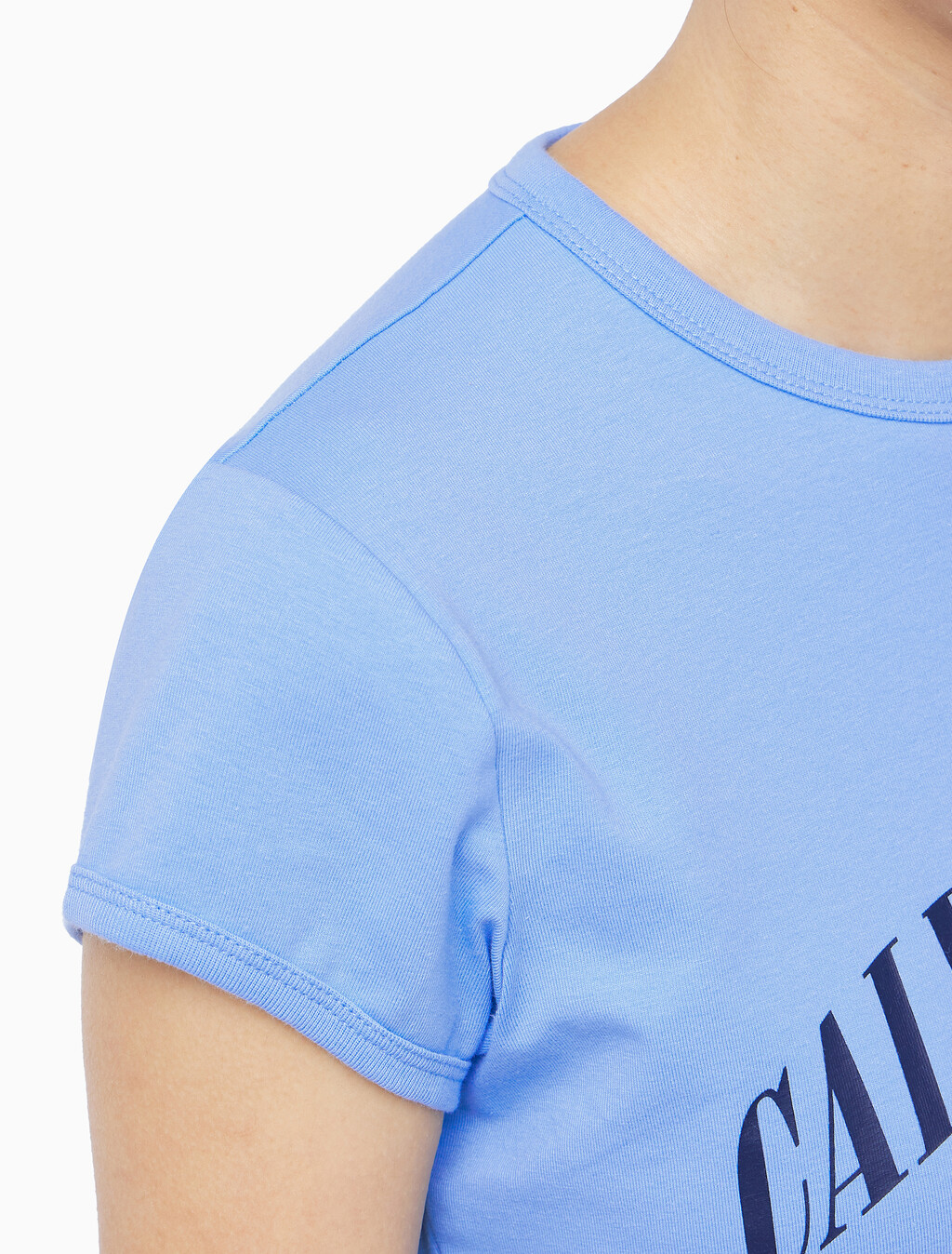 Buy 여성 그래픽 로고 베이비 티 in color Deep Indigo Blue